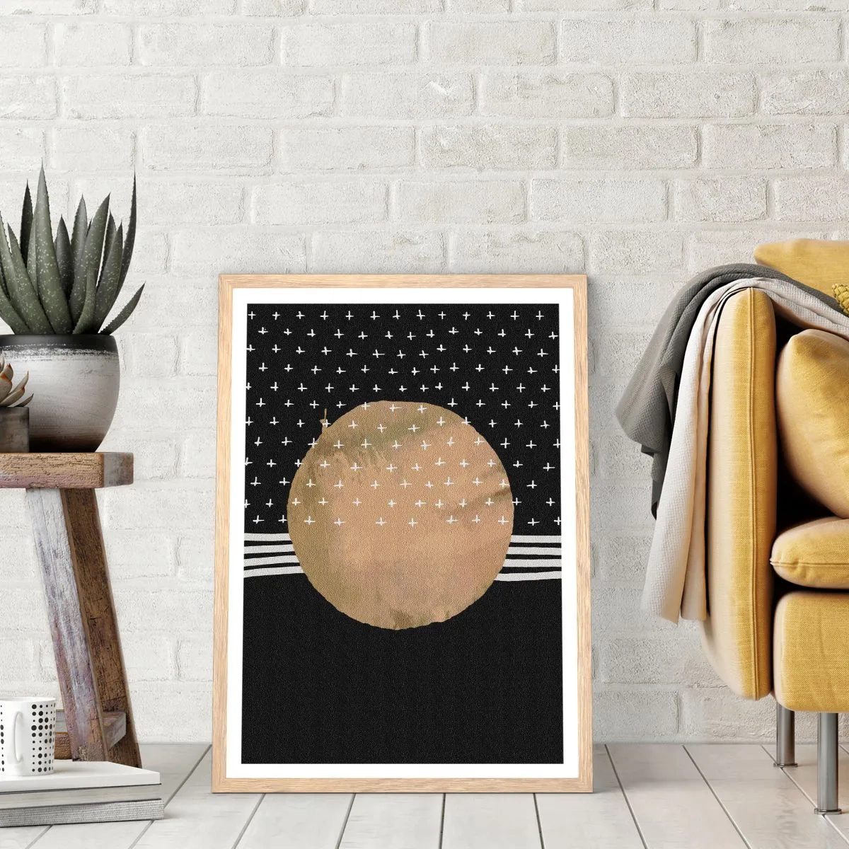 Poster in cornice rovere chiaro - Composizione: bandiera della galassia - 61x91 cm