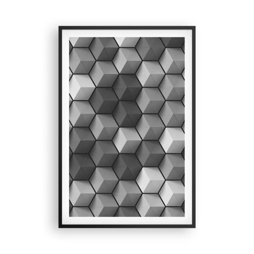 Poster in cornice nera - Puzzle cubista - 61x91 cm