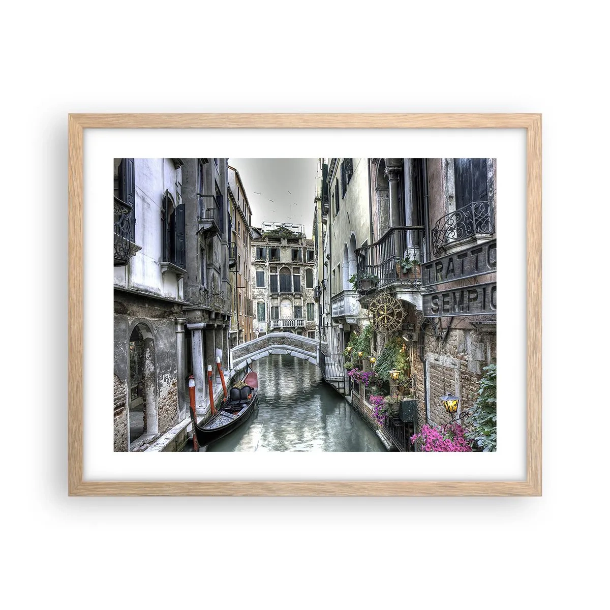 Poster in cornice rovere chiaro - Da secoli in silenziosa riflessione - 50x40 cm