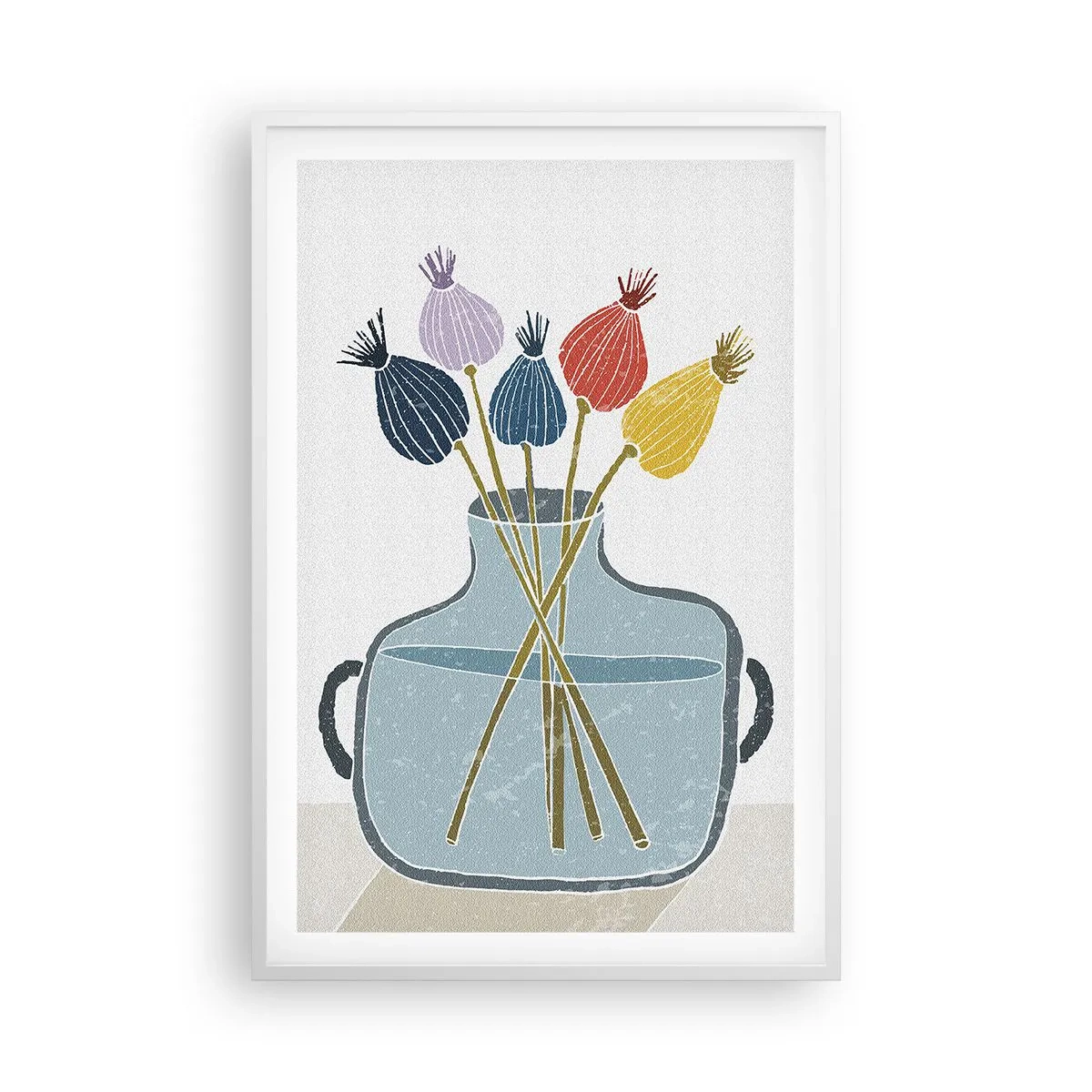 Poster in cornice bianca - Il silenzio dei papaveri - 61x91 cm