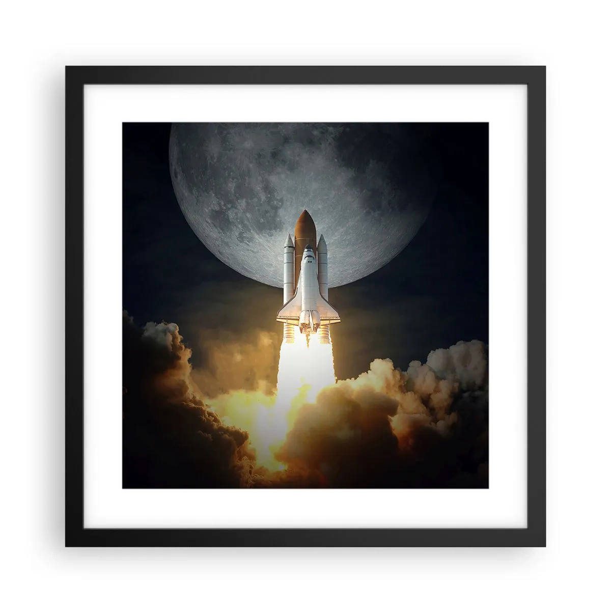 Poster in cornice nera - L'inizio di un'avventura spaziale - 40x40 cm