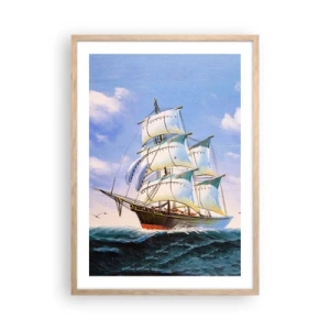 Poster in cornice rovere chiaro - Con orgoglio nel vento - 50x70 cm