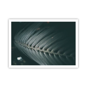 Poster - Primo piano di un dettaglio di una foglia di palma dai toni scuri - 100x70cm - La precisione della natura - Decorazione murale moderna per soggiorno e camera da letto ARTTOR