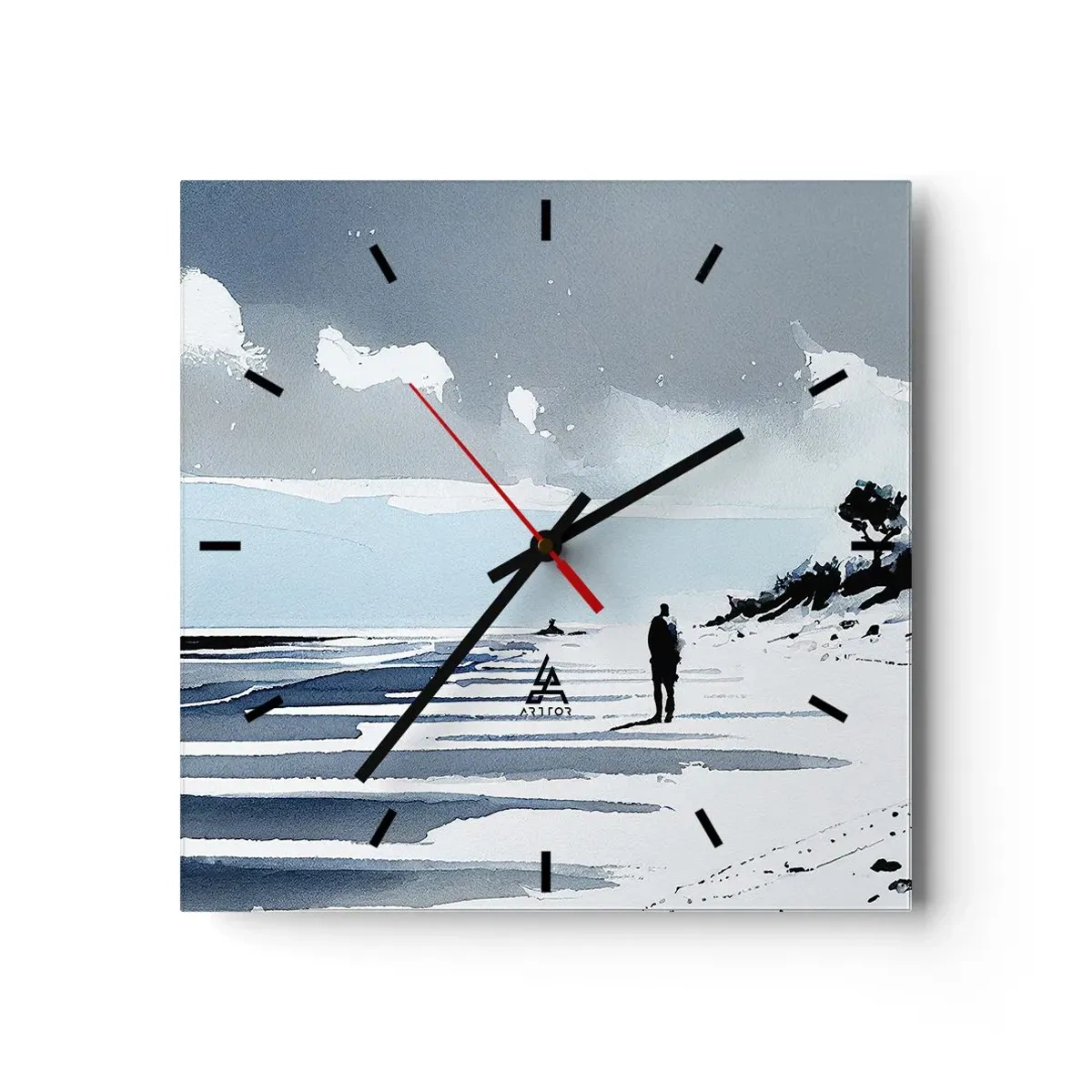 Orologio da parete - Orologio in Vetro - Solo con se stesso - 40x40 cm