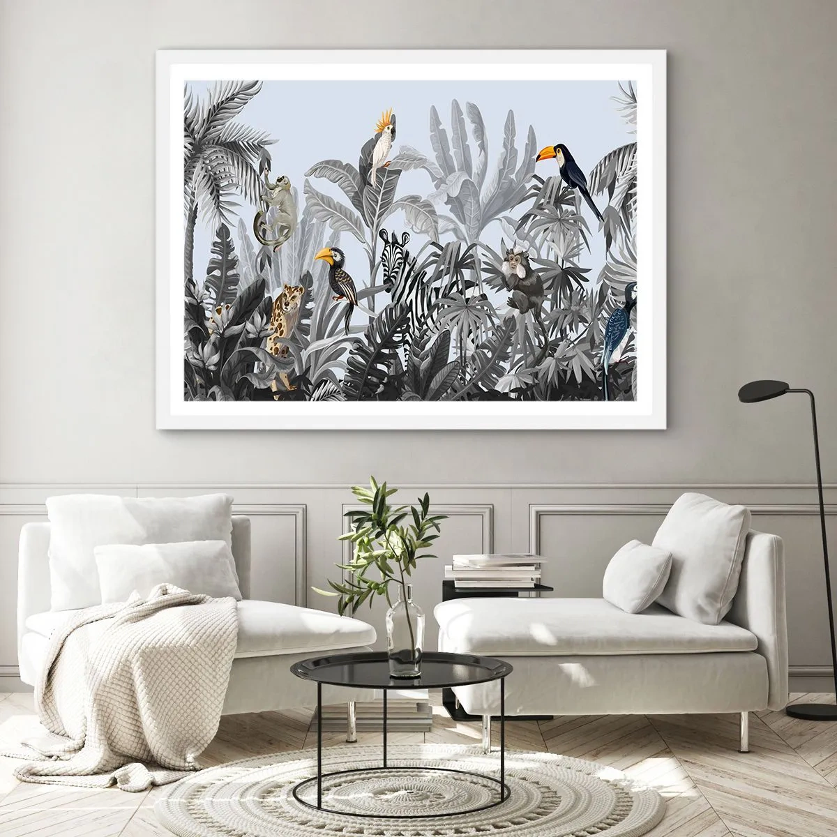 Poster in cornice bianca - Favola africana - 70x50 cm