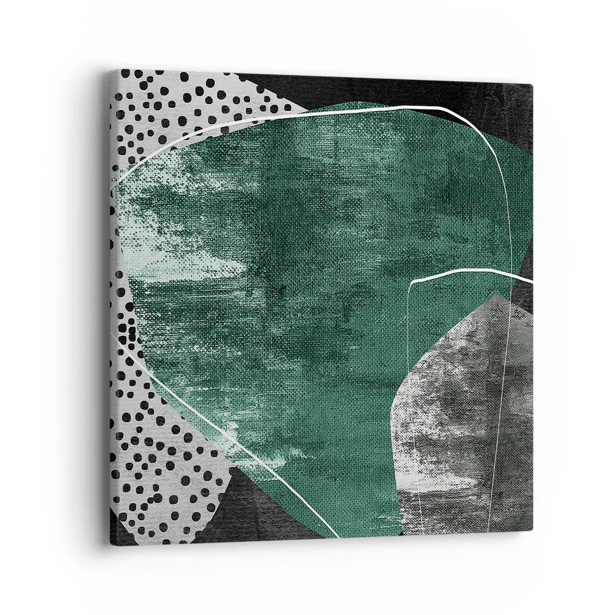 Quadro su tela - Stampe su Tela - Astrazione colorata con petalo d'oro - 40x40 cm