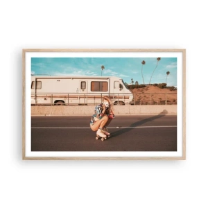 Poster in cornice rovere chiaro - Sorridi per favore! - 91x61 cm
