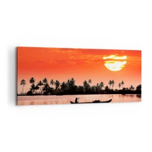 Quadro su tela - Stampe su Tela - La calma dei tropici al tramonto - 100x40 cm