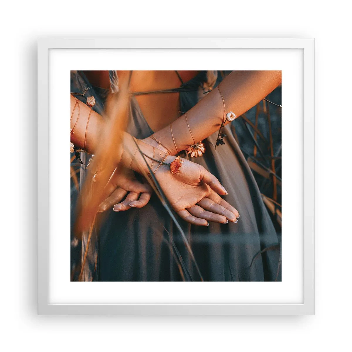 Poster in cornice bianca - Legata alla natura - 40x40 cm