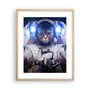 Poster in cornice rovere chiaro - Houston, avete un problema - 40x50 cm