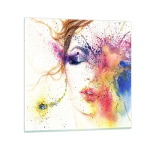 Quadro su vetro - Capogiro arcobaleno - 50x50 cm