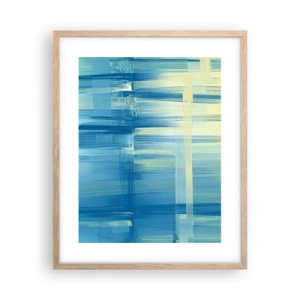 Poster in cornice rovere chiaro - Composizione in turchese - 40x50 cm