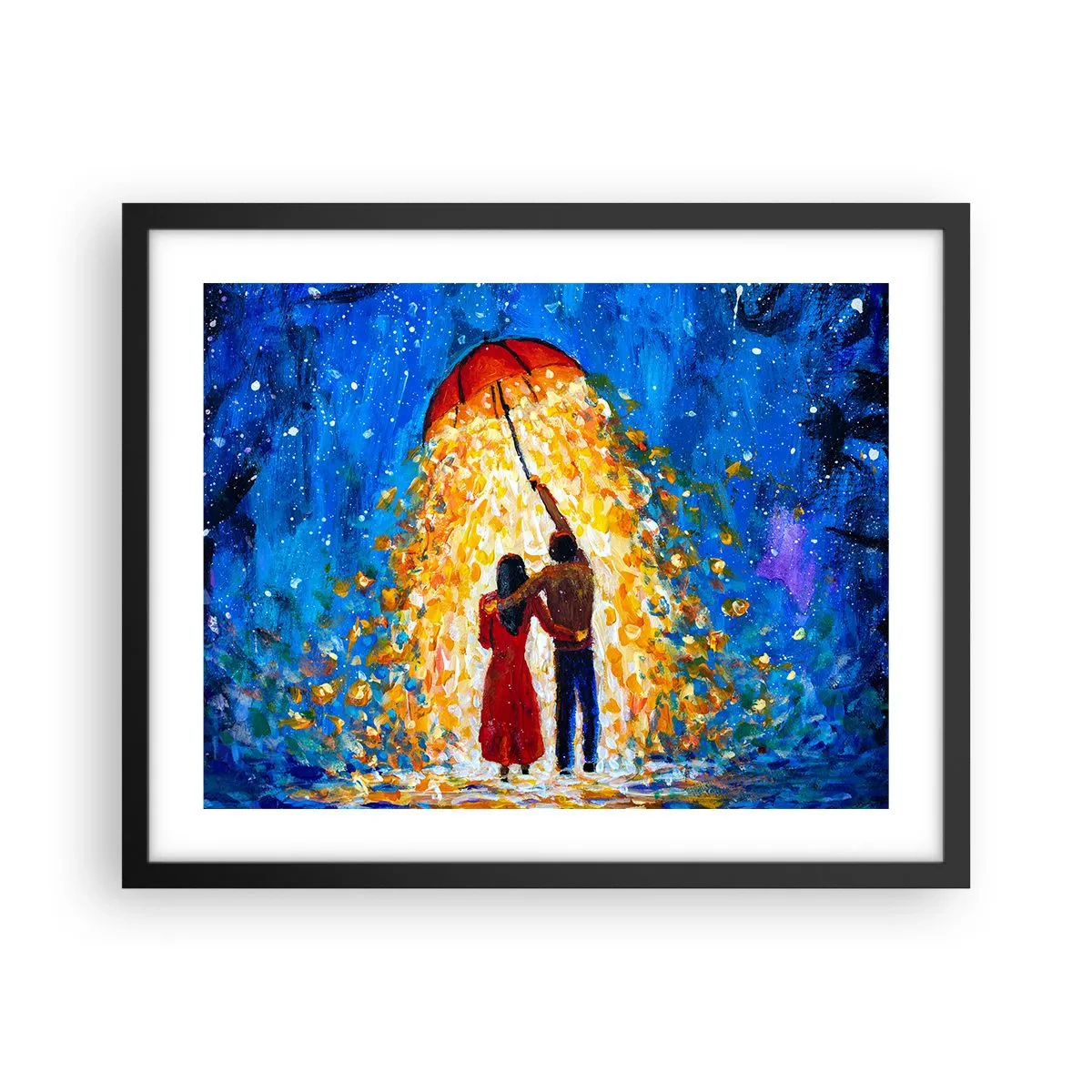 Poster in cornice nera - La magia di una sera piovosa? - 50x40 cm