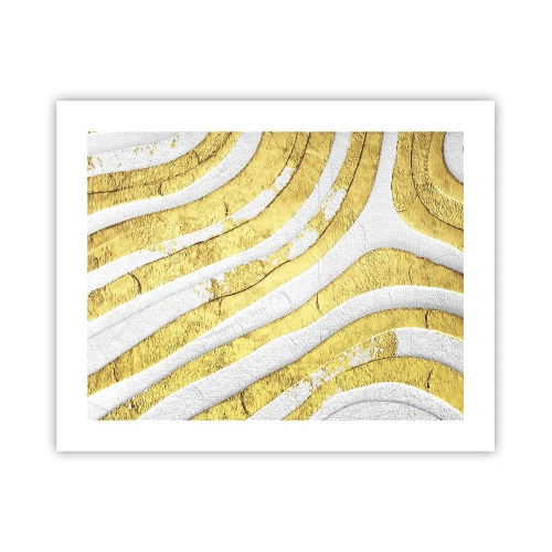 Poster - Composizione in bianco e oro - 50x40 cm