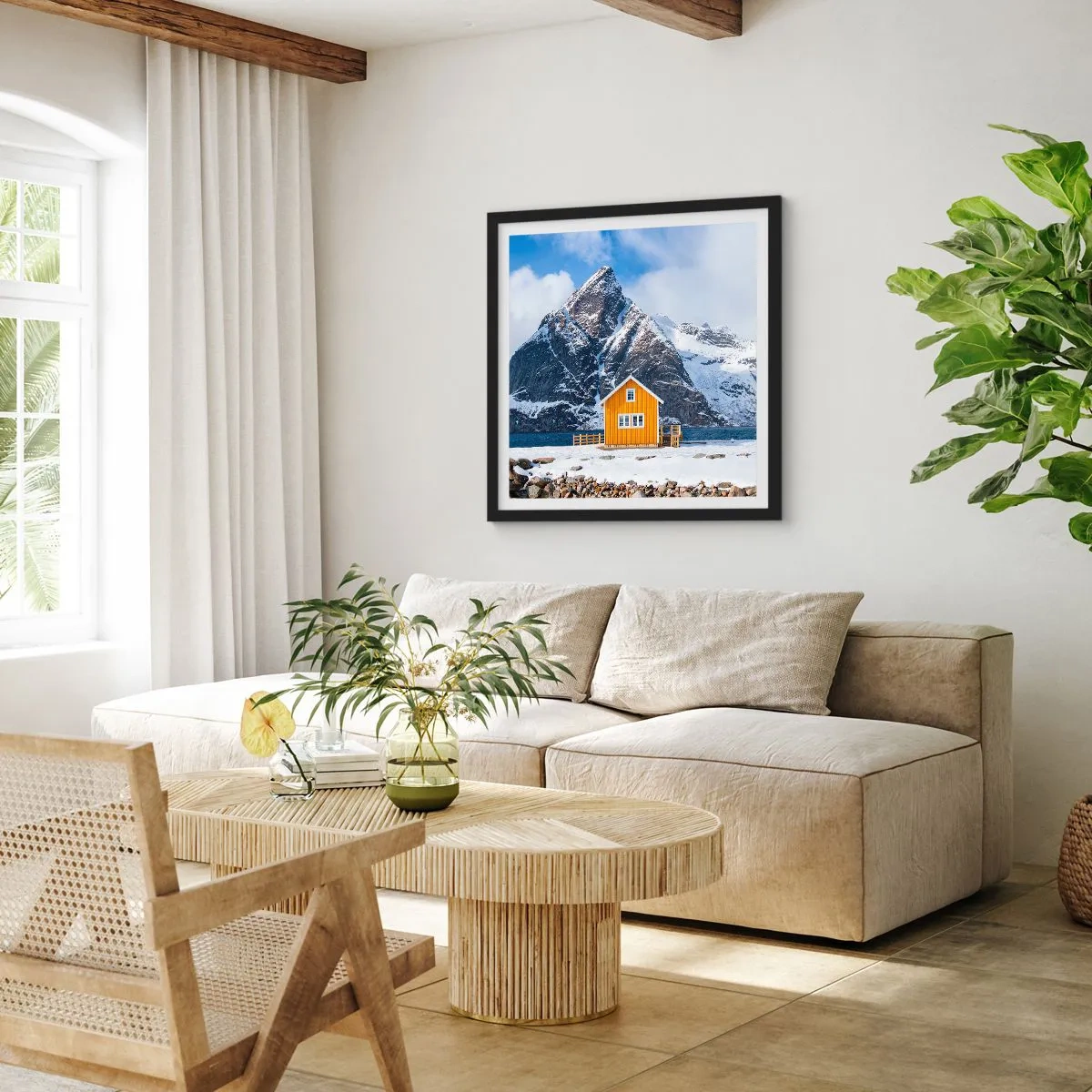 Poster in cornice nera - Vacanze scandinave - 30x30 cm