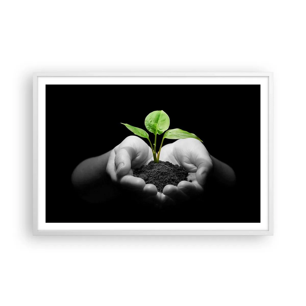 Poster in cornice bianca - Amo la natura, la proteggo - 91x61 cm