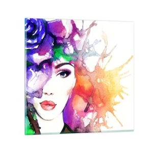 Quadro su vetro - Con la testa tra le nuvole - 30x30 cm