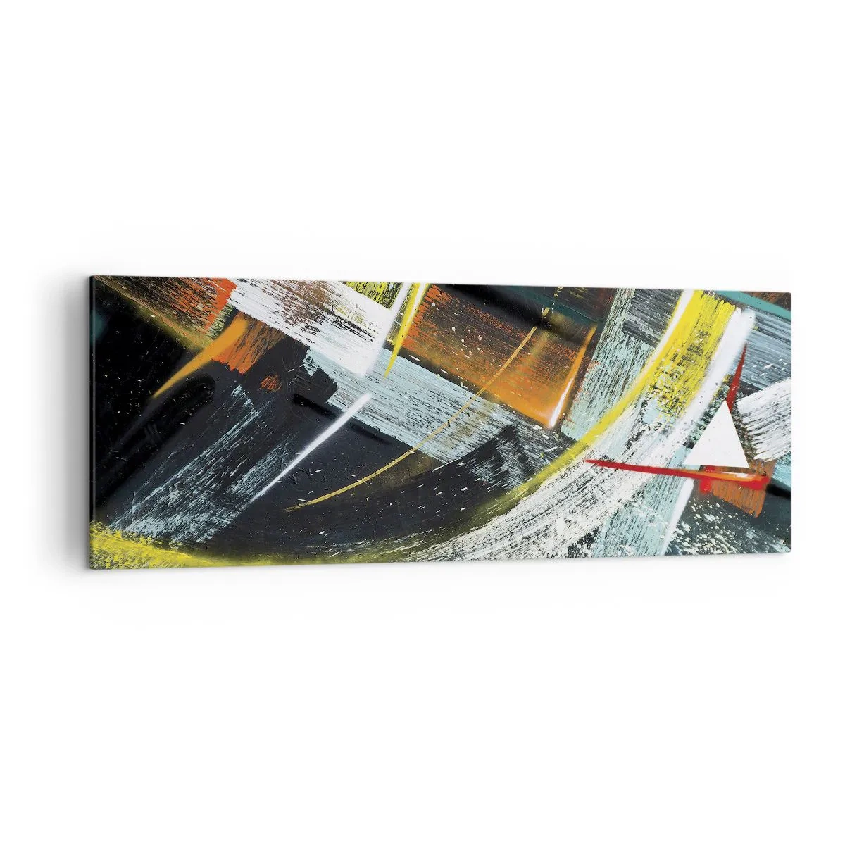 Quadro su tela - Stampe su Tela - Pennellate astratte colorate - 140x50cm - L'energia del movimento - Decorazione murale moderna per soggiorno e camera da letto ARTTOR