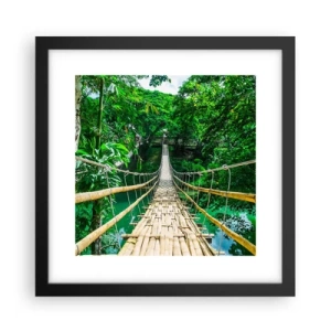 Poster in cornice nera - Ponte sospeso sopra il verde - 30x30 cm