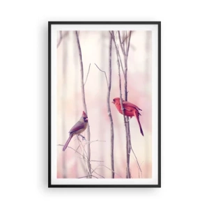 Poster in cornice nera - Il racconto del bosco rosa - 61x91 cm