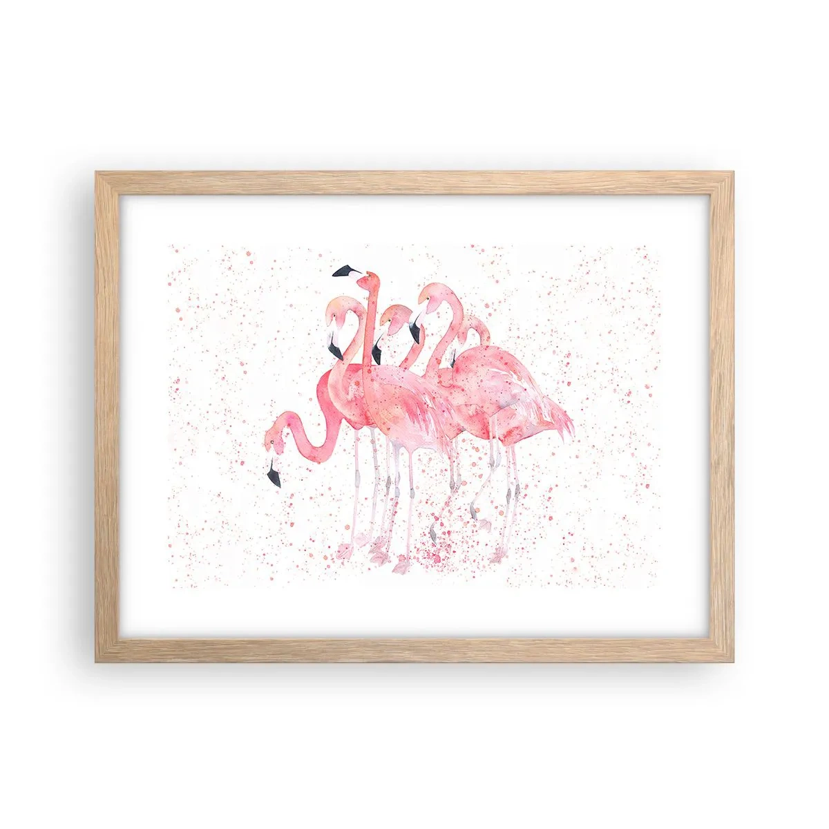 Poster in cornice rovere chiaro - Gruppo in rosa - 40x30 cm