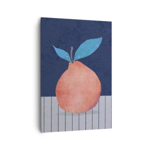 Quadro su tela - Stampe su Tela - Frutta astratta su uno sfondo di colori contrastanti e linee rette. - 70x100cm - Convessità e piano - Decorazione murale moderna per soggiorno e camera da letto ARTTOR