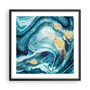 Poster in cornice nera - Vortice blu - 50x50 cm