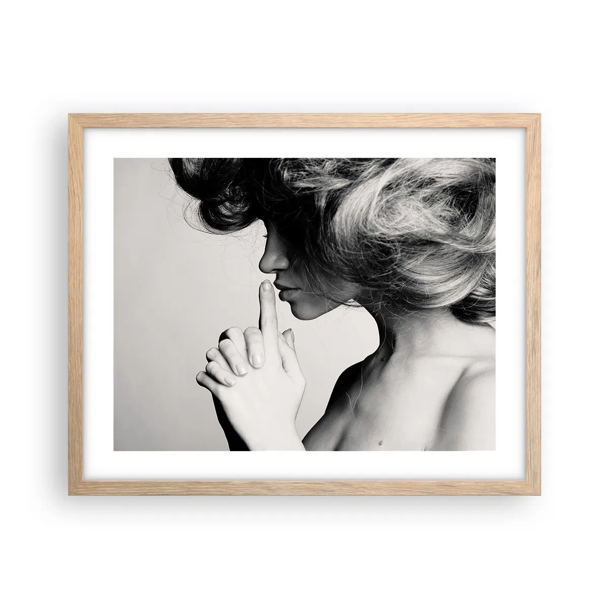Poster in cornice rovere chiaro - Ascoltando se stessa - 50x40 cm