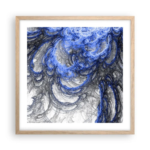 Poster in cornice rovere chiaro - La nascita dell'onda - 50x50 cm