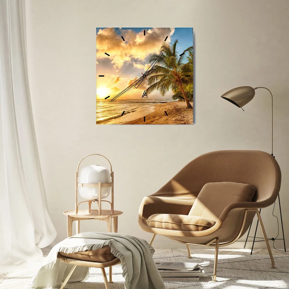 Orologio da parete - Orologio in Vetro - Estate perpetua, vacanze per sempre - 40x40 cm