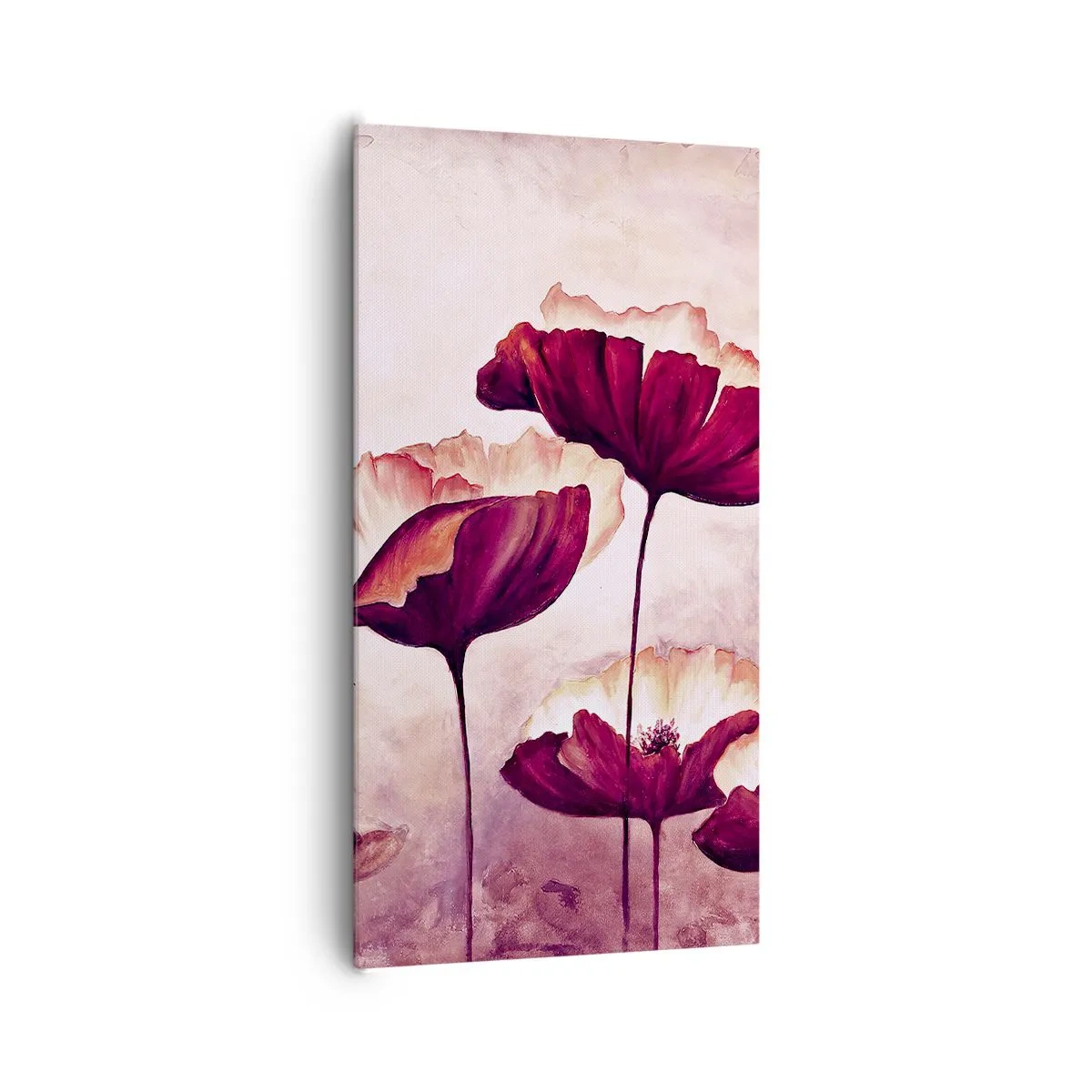 Quadro su tela - Stampe su Tela - Petalo rosso e bianco - 65x120 cm