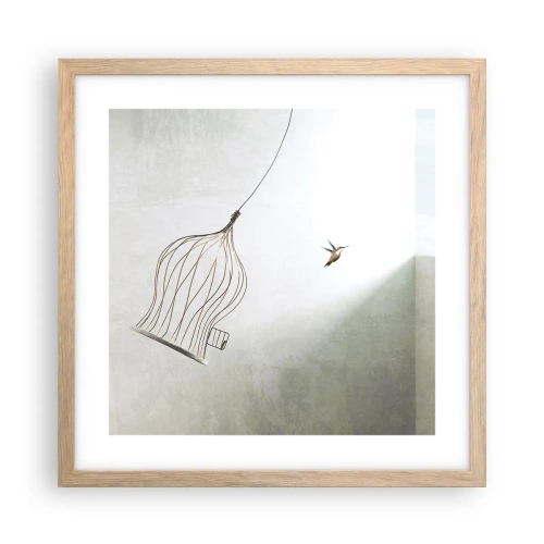 Poster in cornice rovere chiaro - Nel proprio elemento - 40x40 cm
