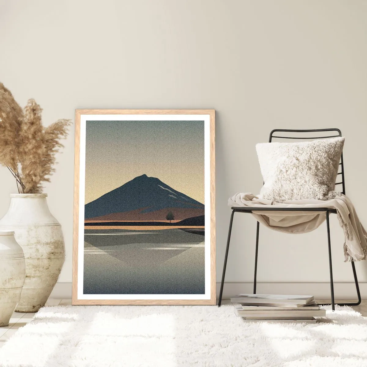 Poster in cornice rovere chiaro - Immagine speculare - 40x50 cm