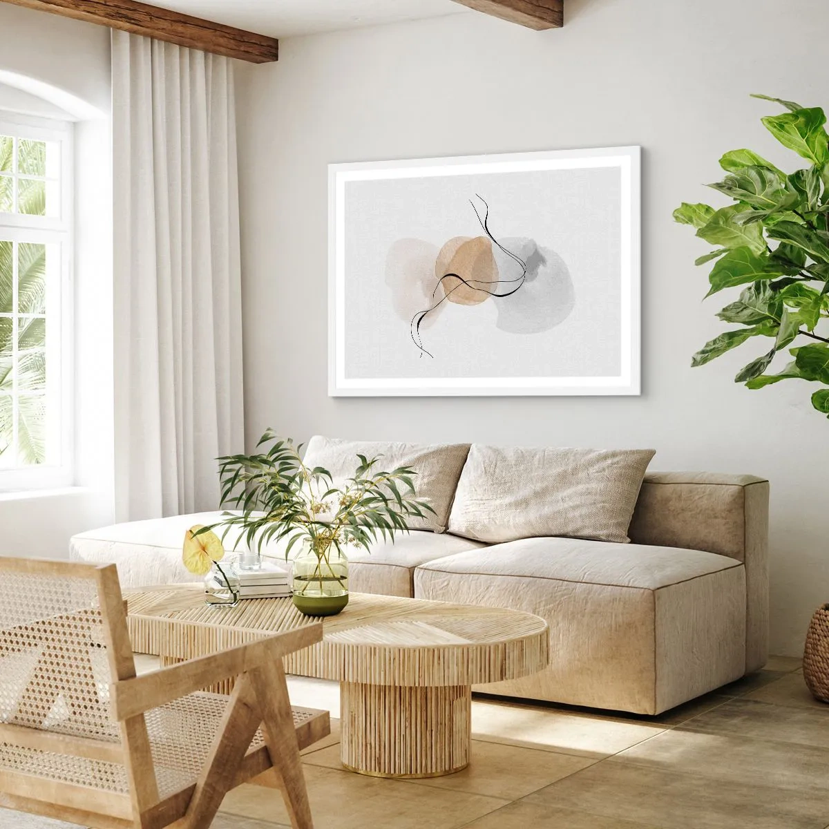 Poster in cornice bianca - Grani d'aria - 40x30 cm