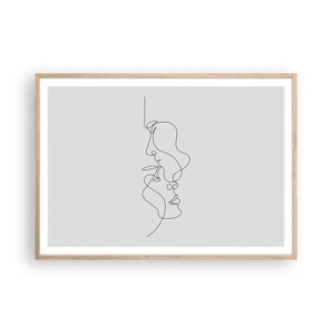Poster in cornice rovere chiaro - Il calore dei desideri malinconici - 100x70 cm