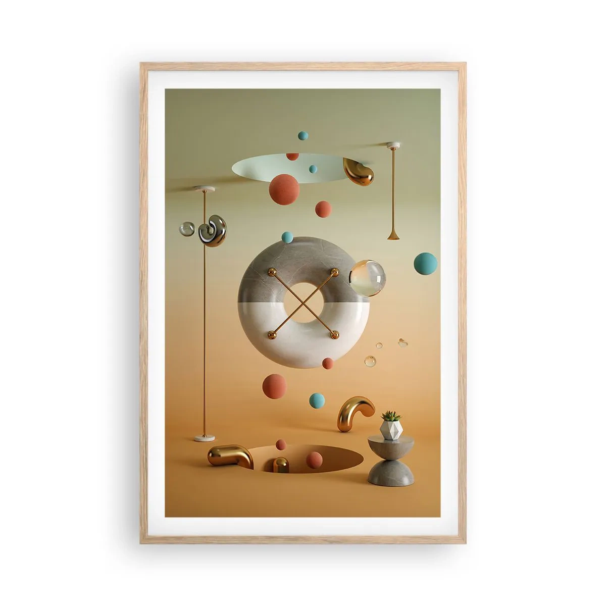 Poster in cornice rovere chiaro - Tutto può succedere - 61x91 cm