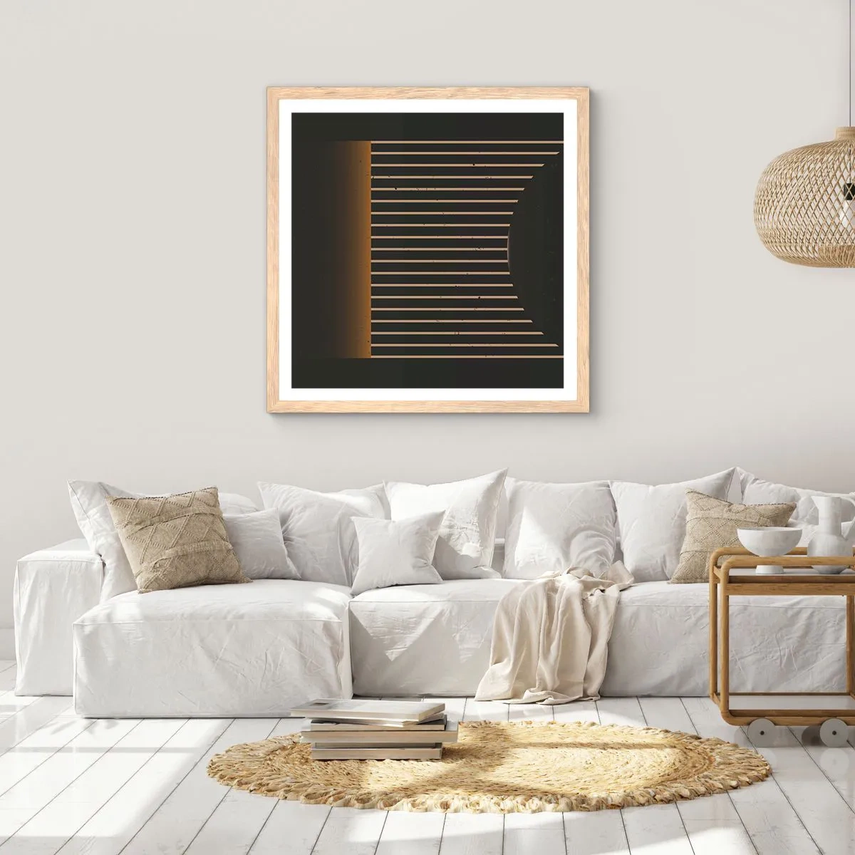 Poster in cornice rovere chiaro - Esaminare l'oscurità - 30x30 cm