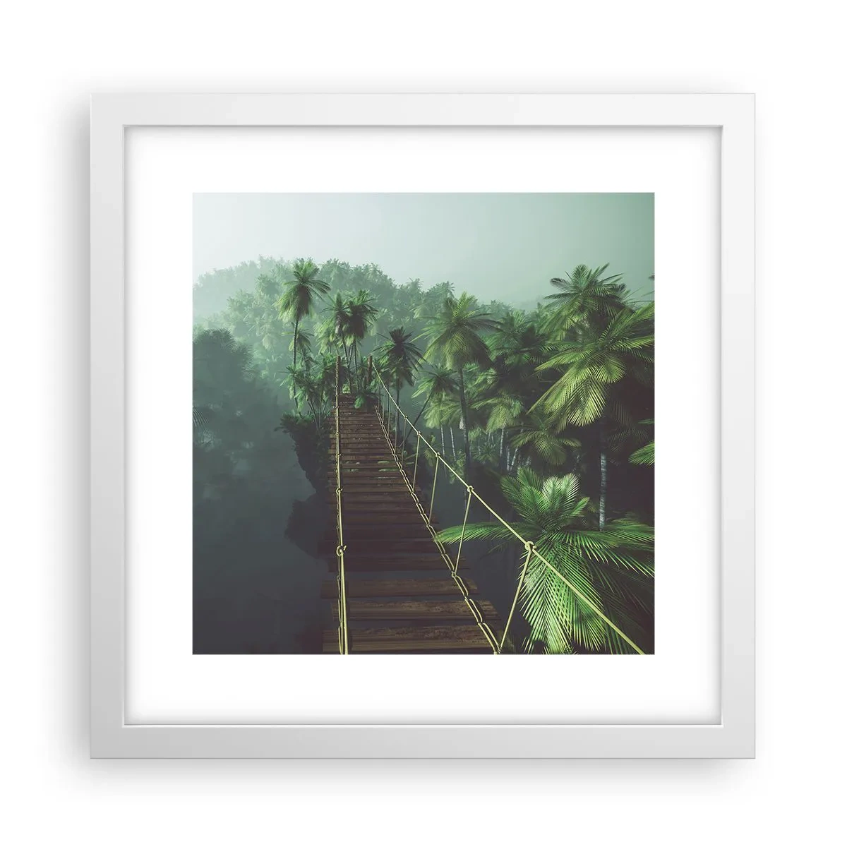 Poster in cornice bianca - Nel vortice del verde - 30x30 cm