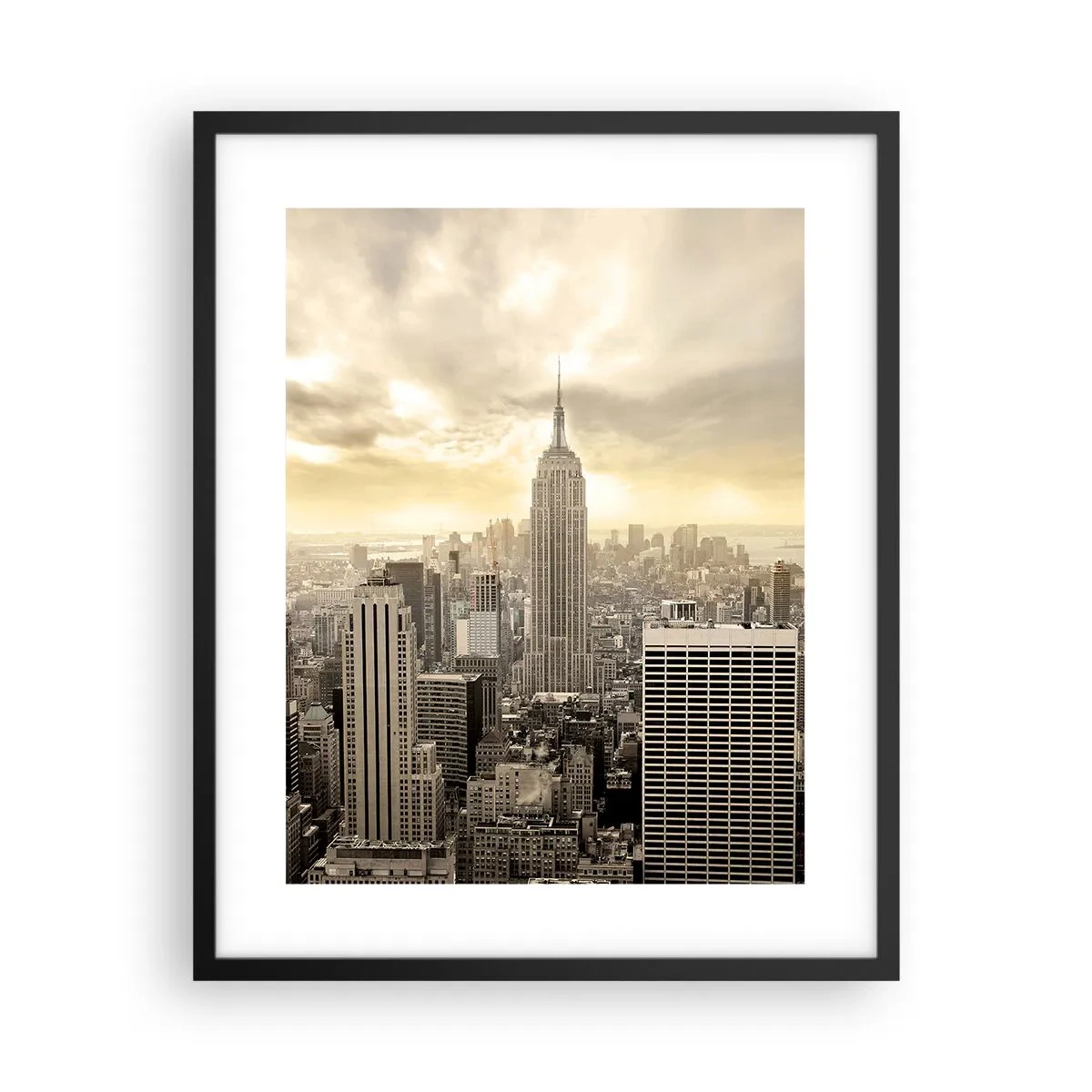Poster in cornice nera - New York in grigio - 40x50 cm