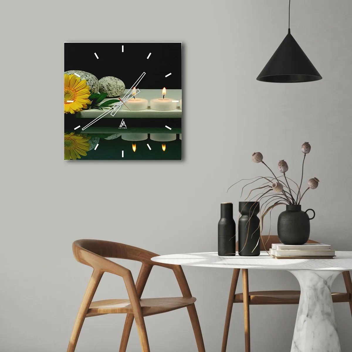 Orologio da parete - Orologio in Vetro - Il sollievo dei sensi - 30x30 cm