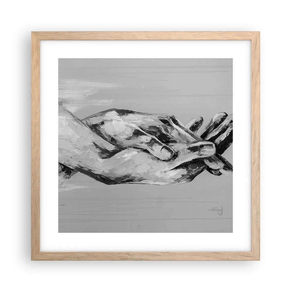 Poster in cornice rovere chiaro - Inizio... - 40x40 cm