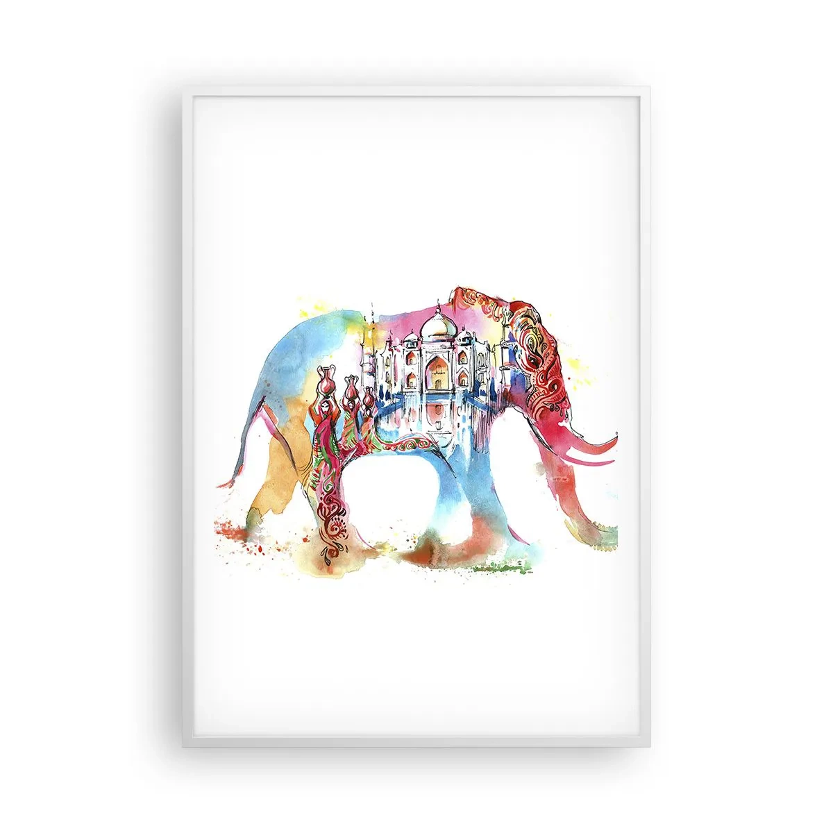Poster in cornice bianca - India: aura d'amore - 70x100 cm