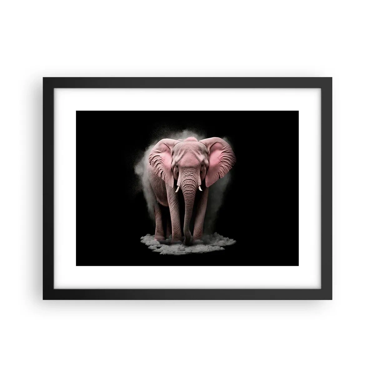 Poster in cornice nera - Non pensare all'elefante rosa! - 40x30 cm