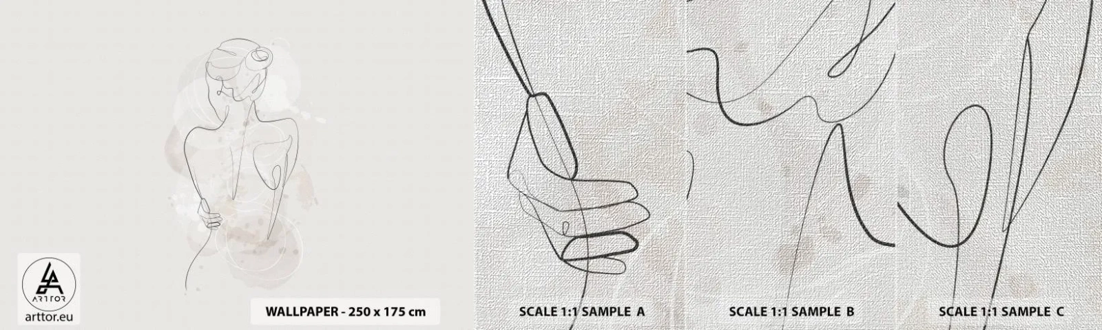 Campione di Fotomurale Premium Canvas - Come uno strumento delicato - Donna, Corpo, Grafica - 100x30 cm