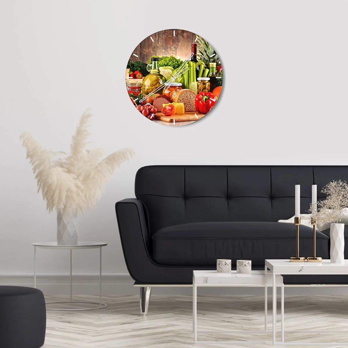 Orologio da parete - Orologio in Vetro - Affumicati, arrostiti, marinati - 40x40 cm