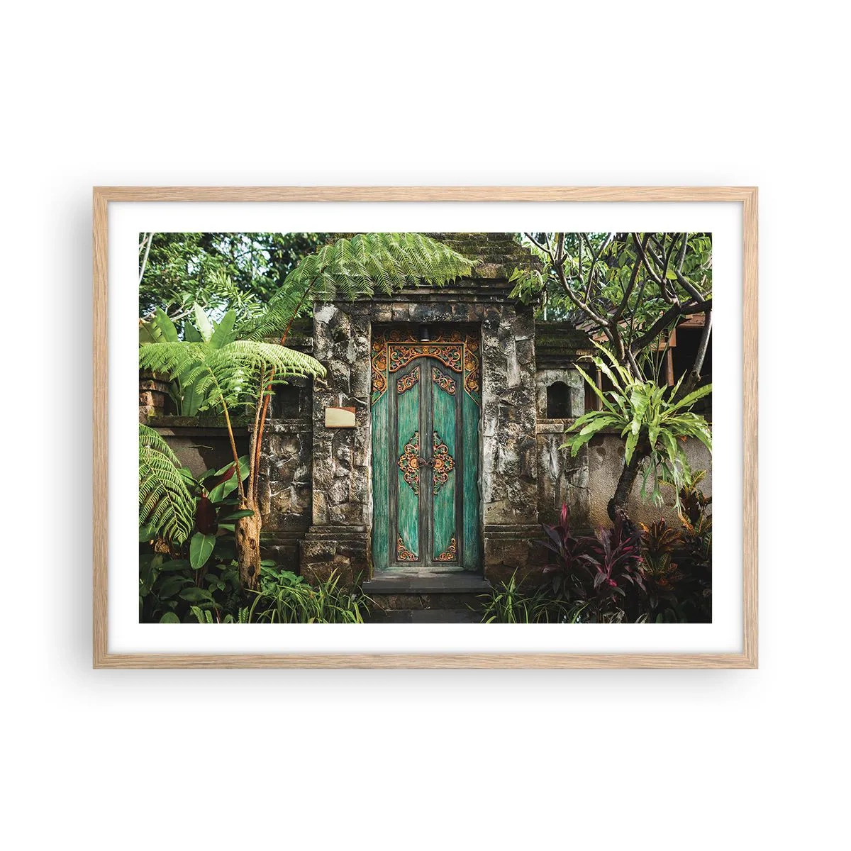 Poster in cornice rovere chiaro - Le porte verso un mondo esotico - 70x50 cm