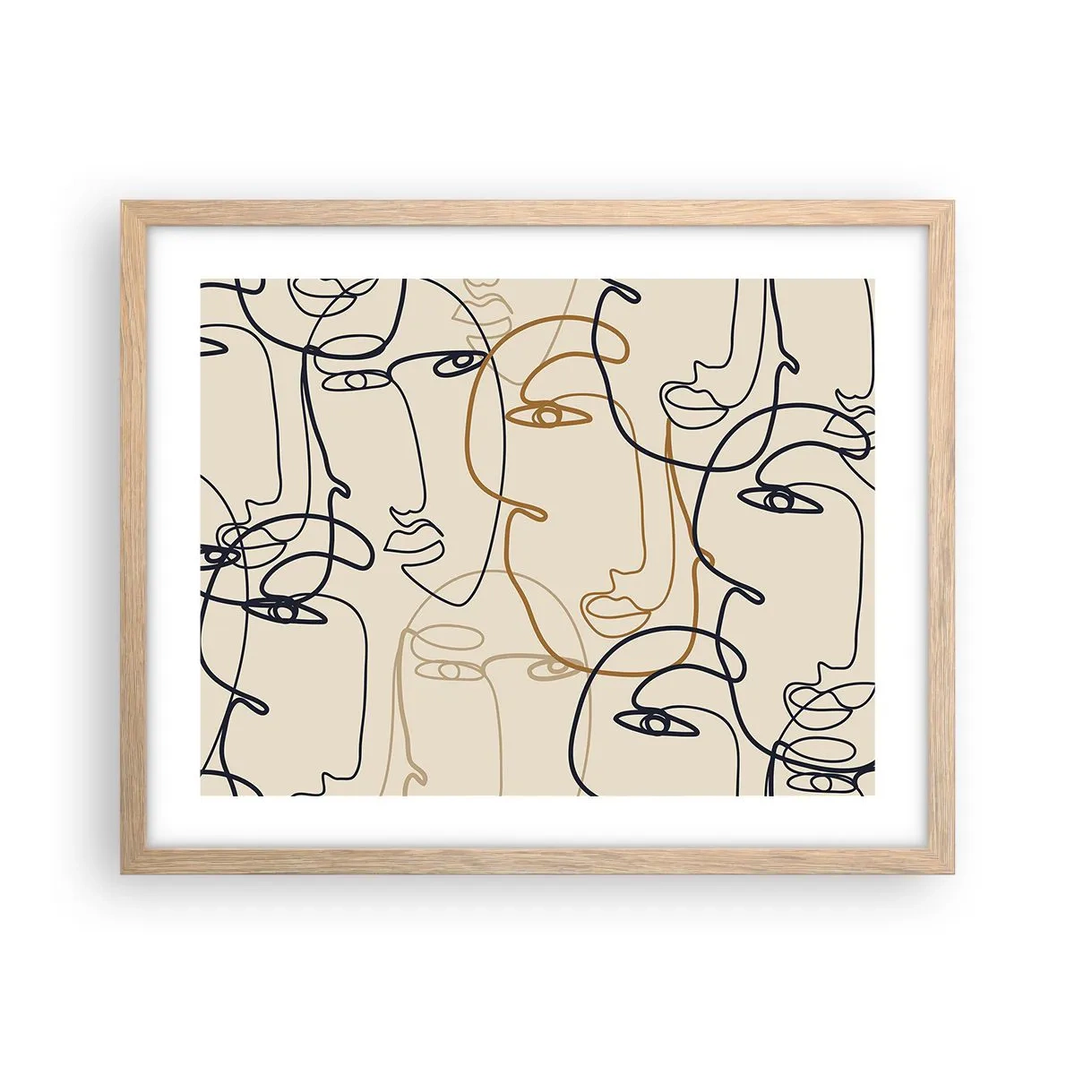 Poster in cornice rovere chiaro - Ritratto multiplo - 50x40 cm