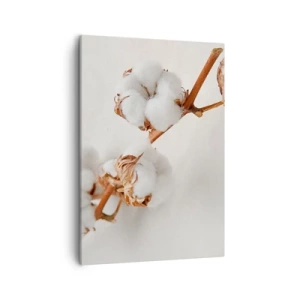 Quadro su tela - Stampe su Tela - Un rametto di cotone su uno sfondo sottile - 50x70cm - Semplicemente un abbraccio - Decorazione murale moderna per soggiorno e camera da letto ARTTOR
