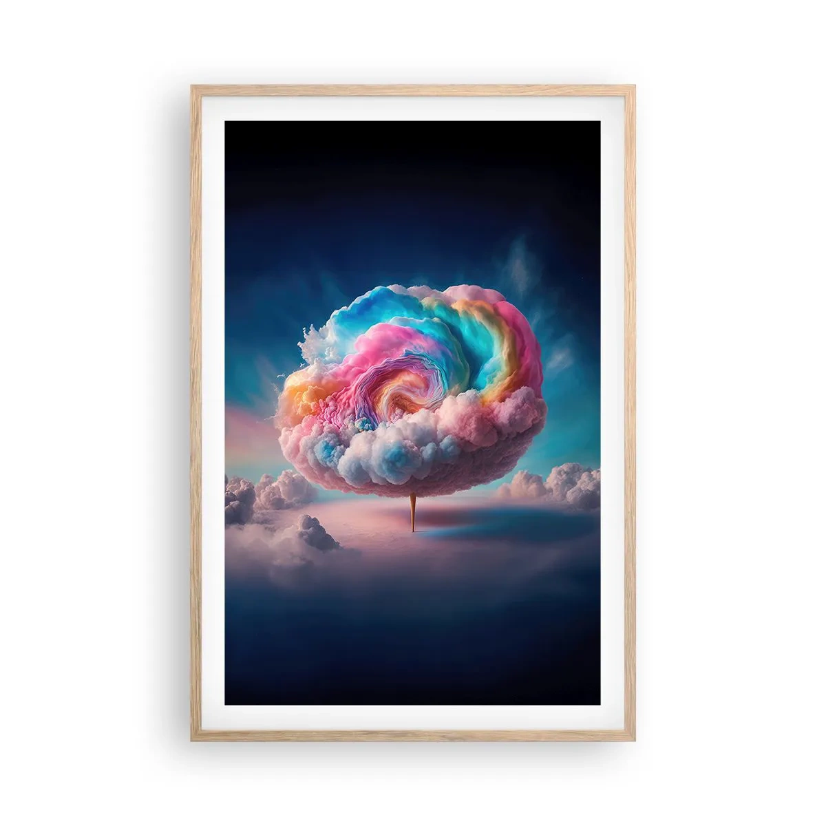 Poster in cornice rovere chiaro - Il sogno del luna park - 61x91 cm