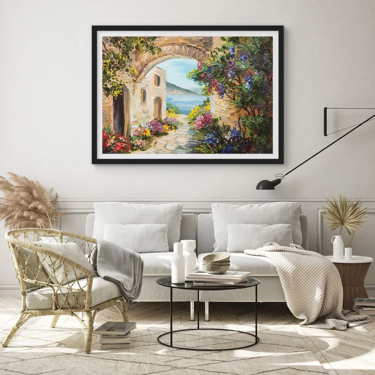 Poster in cornice nera - La bellezza della provincia costiera - 40x30 cm